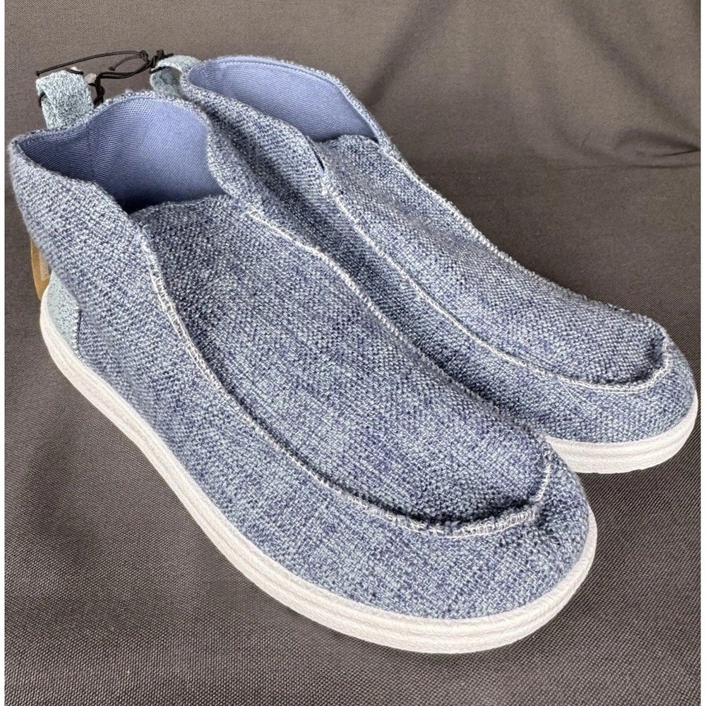 Trail River Mens Size 9 Blue Canvas Moc Toe Slip On Casual Chukka Comfort New